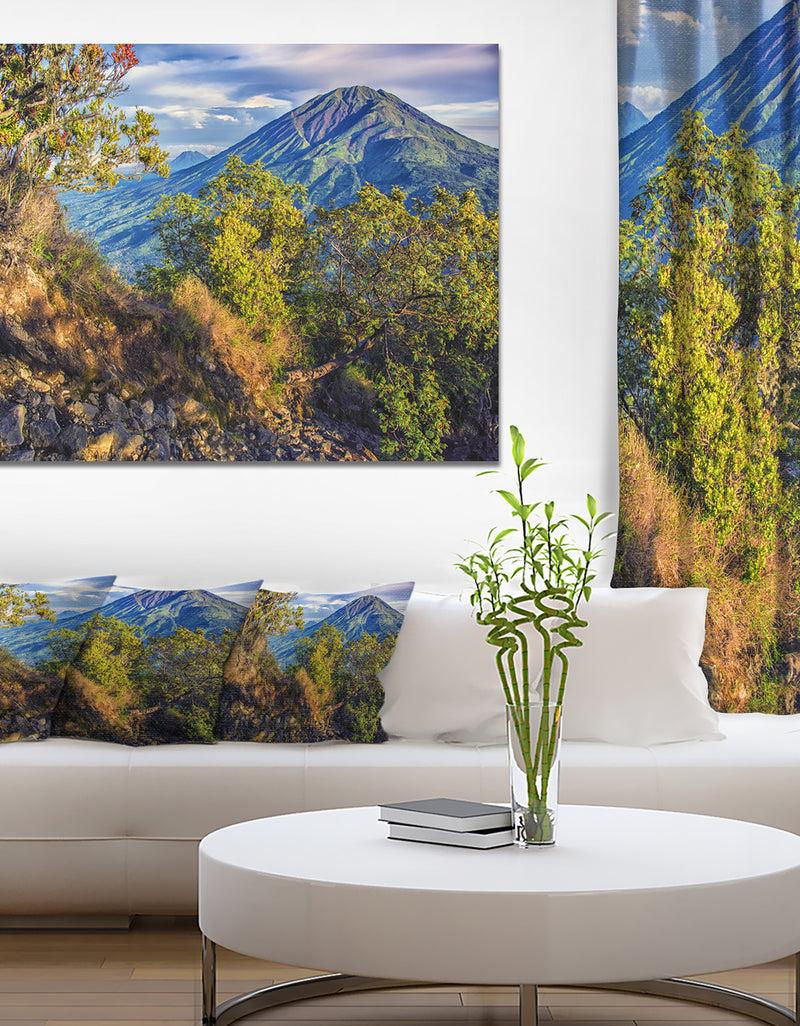 DesignQ Merbabu Volcano In Java - Extra Large Landscape Canvas Art Print