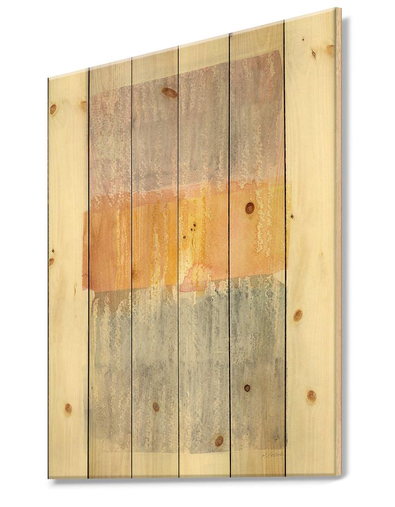 DesignQ Modern Abstract Drive - Cottage Print On Natural Pine Wood