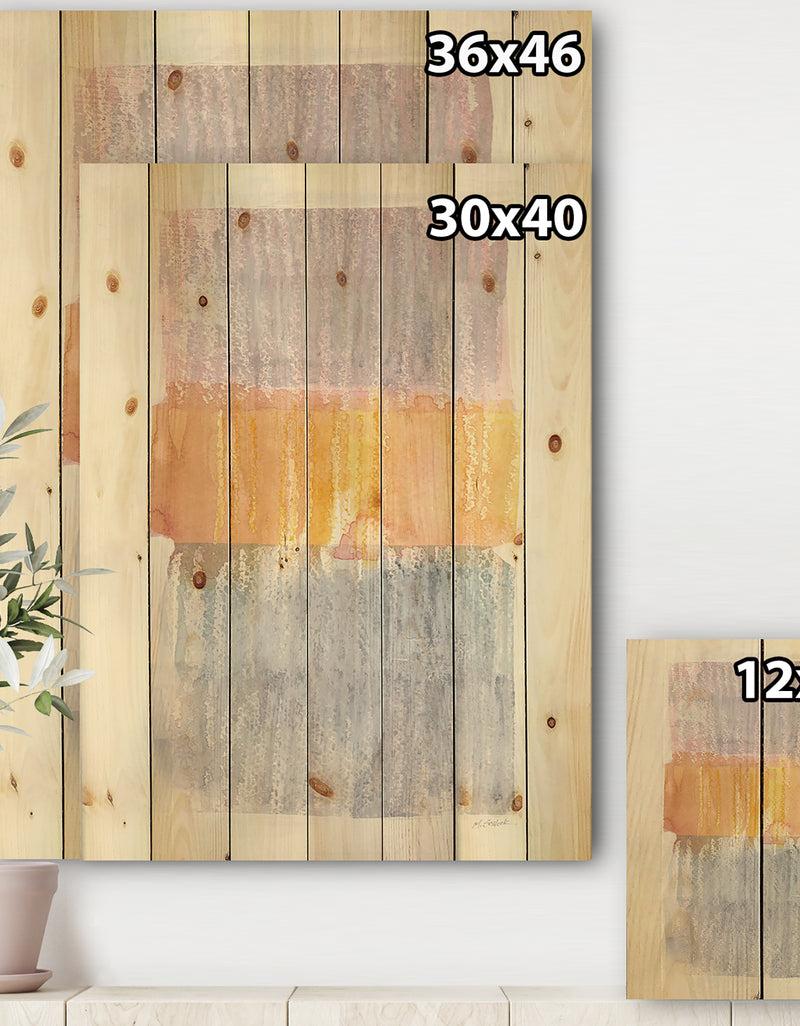 DesignQ Modern Abstract Drive - Cottage Print On Natural Pine Wood