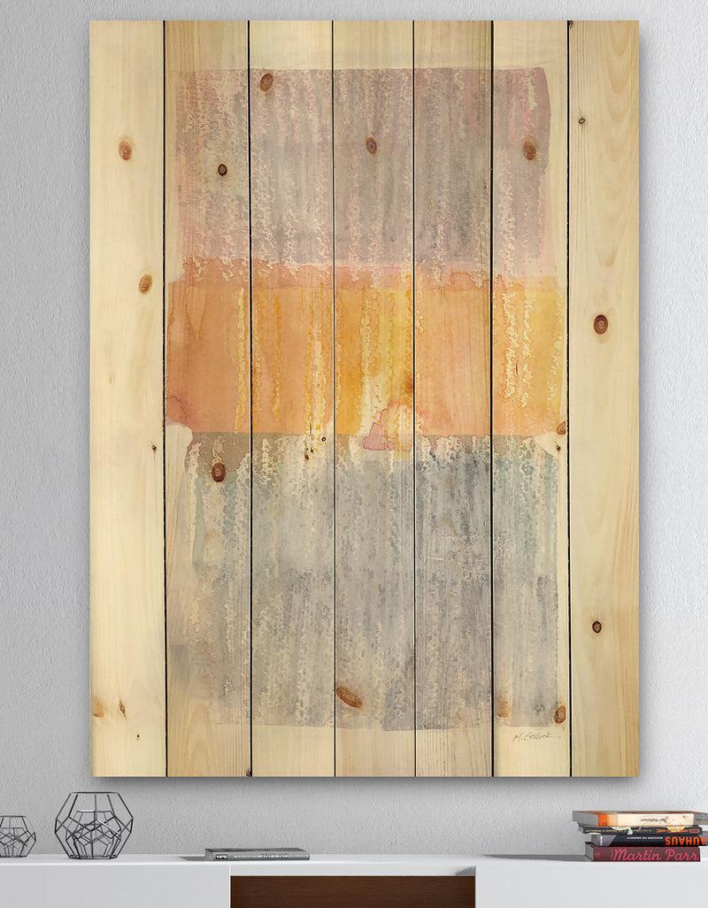 DesignQ Modern Abstract Drive - Cottage Print on Natural Pine Wood