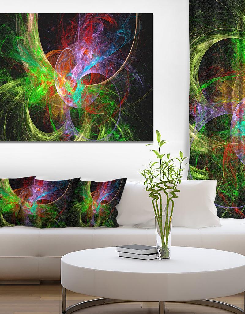 DesignQ Multi-Color Fractal Large Design - Large Glossy Canvas Art Print