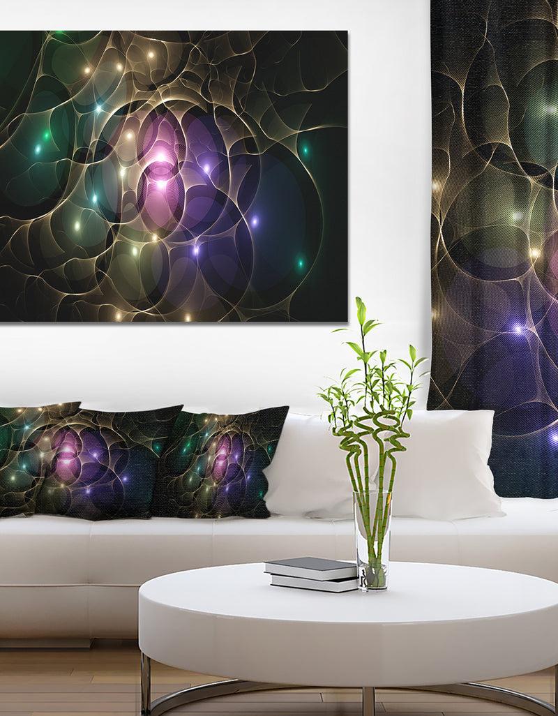 DesignQ Myriad of Colored Space Circles - Extra Large Abstract Canvas Art Print