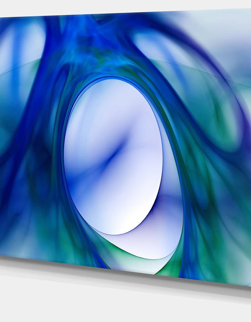DesignQ Mystic Blue Fractal Wallpaper - Abstract Wall Art Canvas