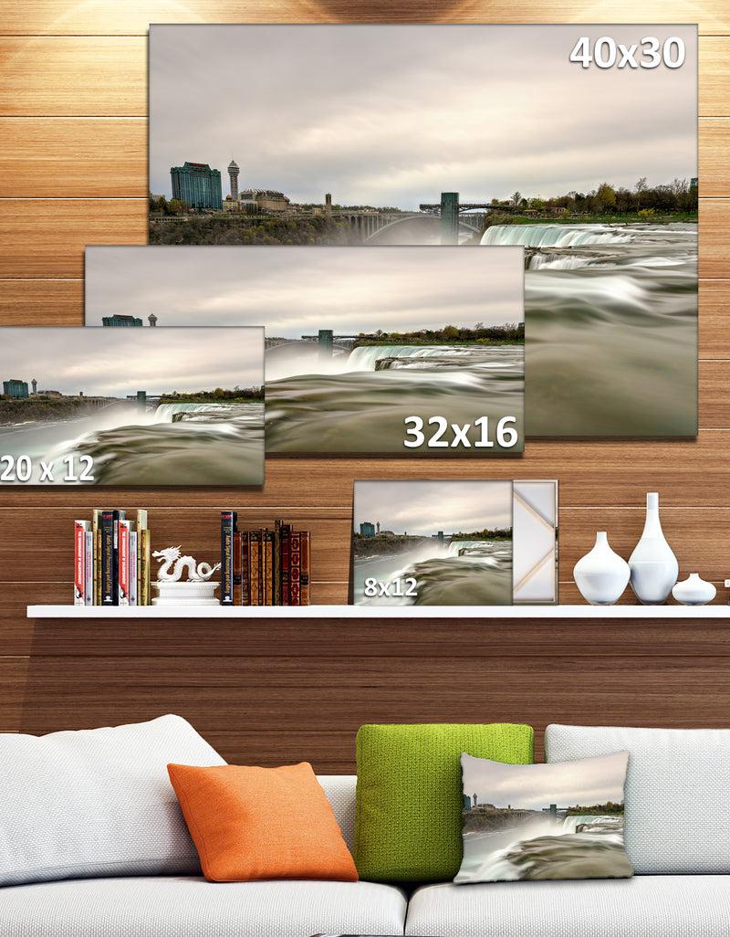 DesignQ Niagara Falls Goat Island View - Oversized Beach Canvas Artwork