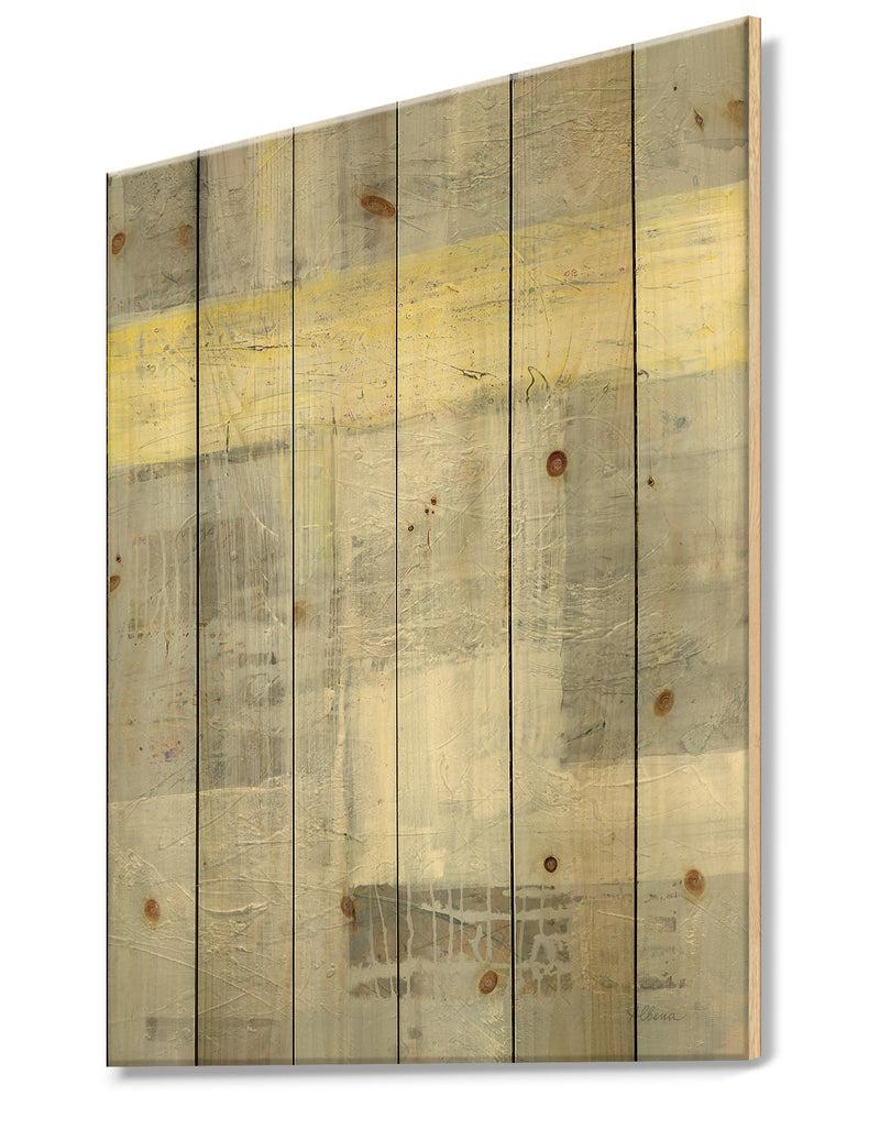 DesignQ Patchwork Abstract I - Modern & Contemporary Print On Natural Pine Wood