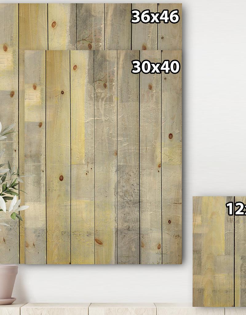 DesignQ Patchwork Abstract II - Modern & Contemporary Print On Natural Pine Wood