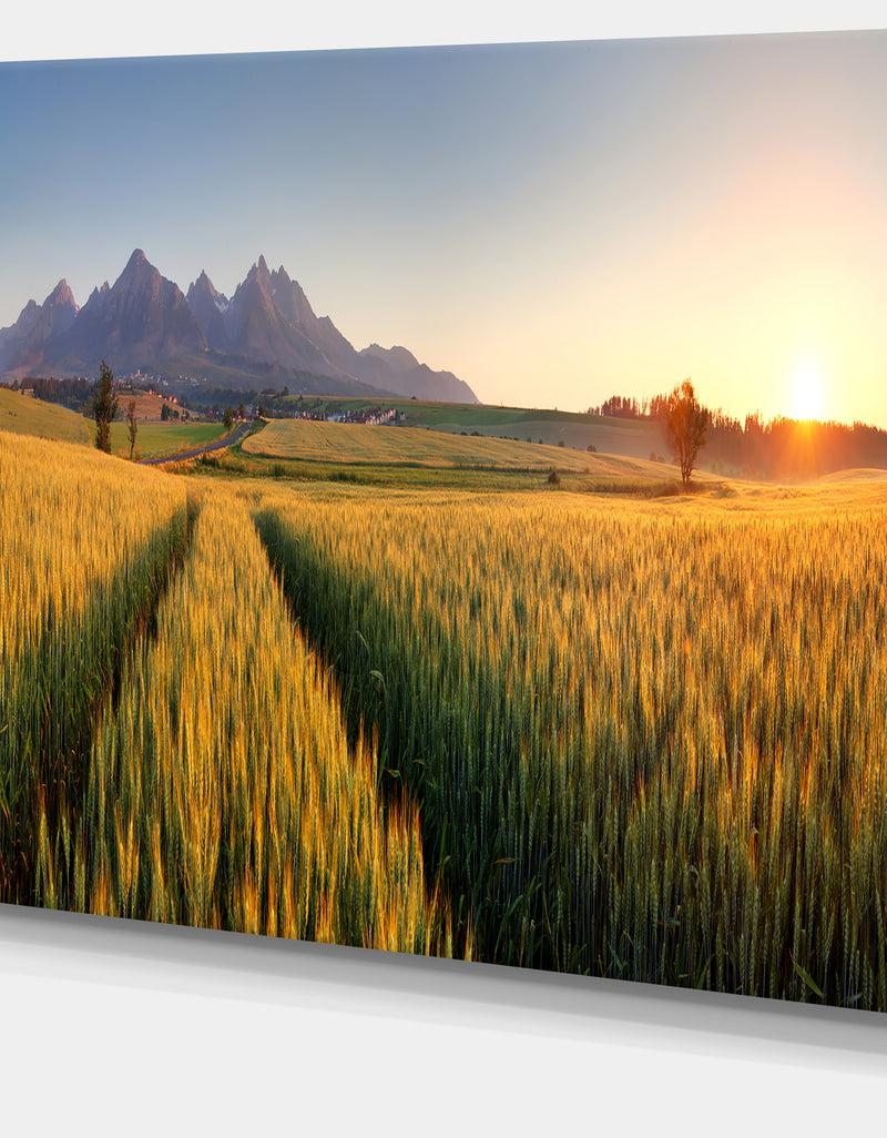 DesignQ Path In The Wheat Field - Landscape Wall Artwork