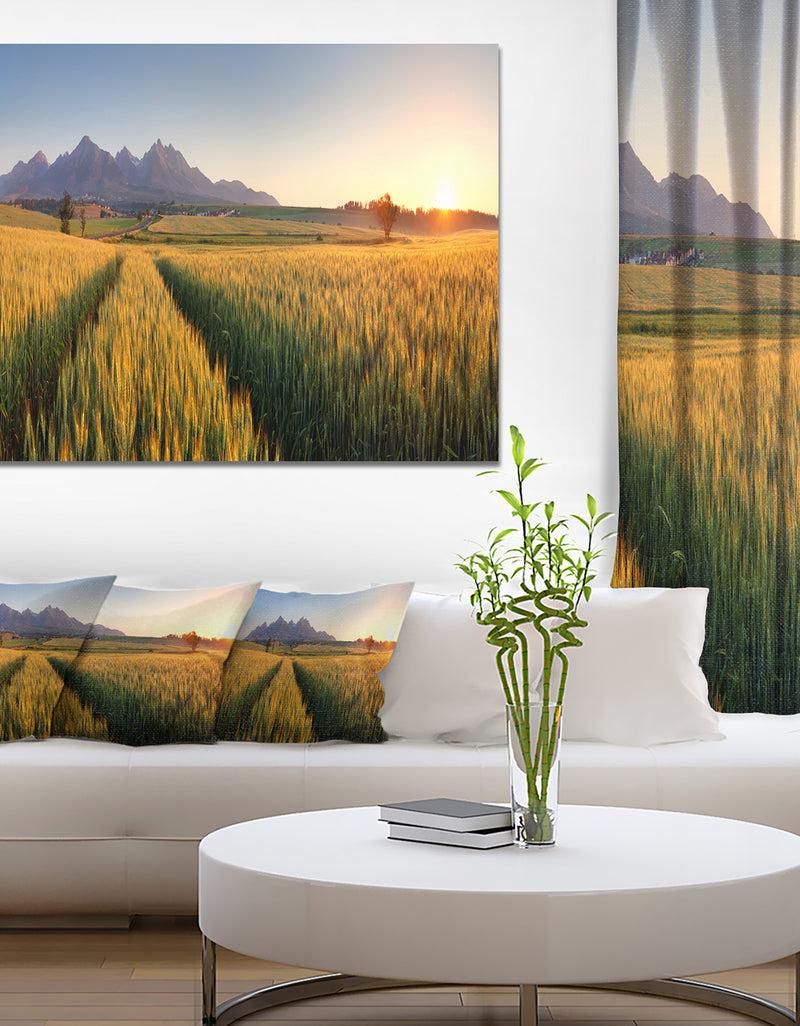 DesignQ Path in the Wheat Field - Landscape Wall Artwork