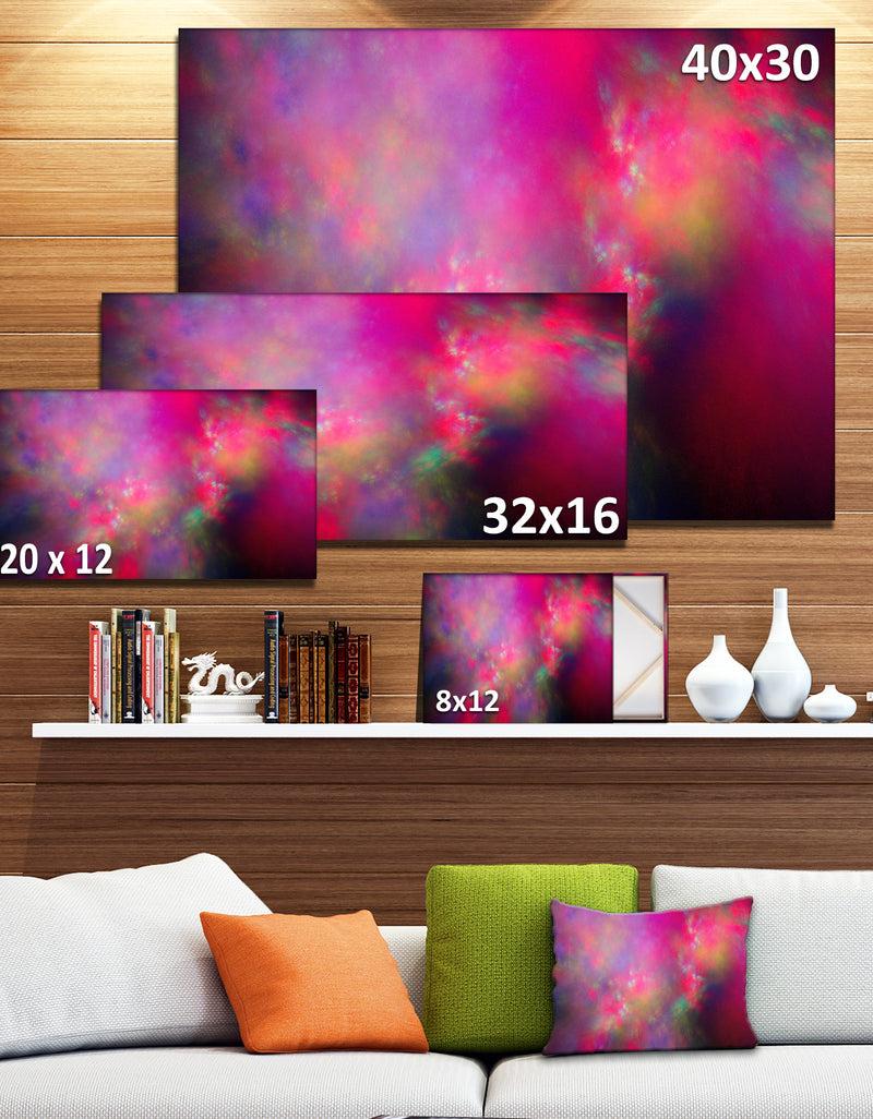 DesignQ Perfect Red Starry Sky - Extra Large Abstract Canvas Art Print