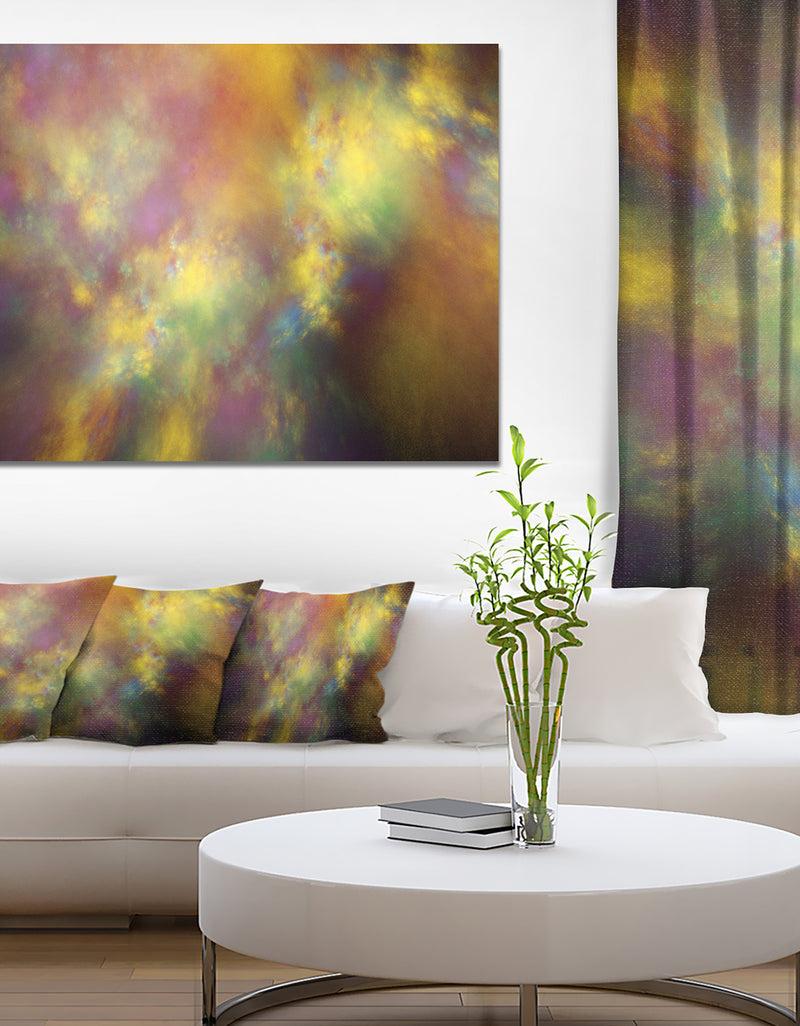 DesignQ Perfect Yellow Starry Sky - Extra Large Abstract Canvas Art Print