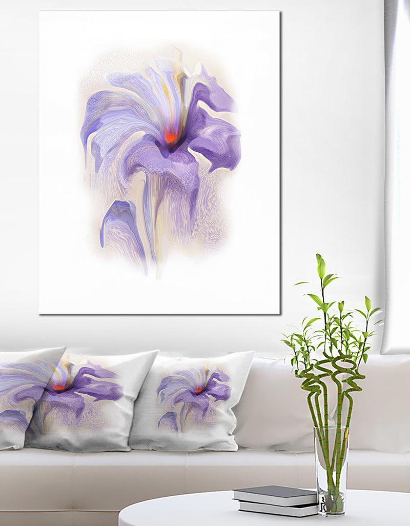 DesignQ Purple Flower Watercolor Illustration - Large Animal Canvas Wall Art Print