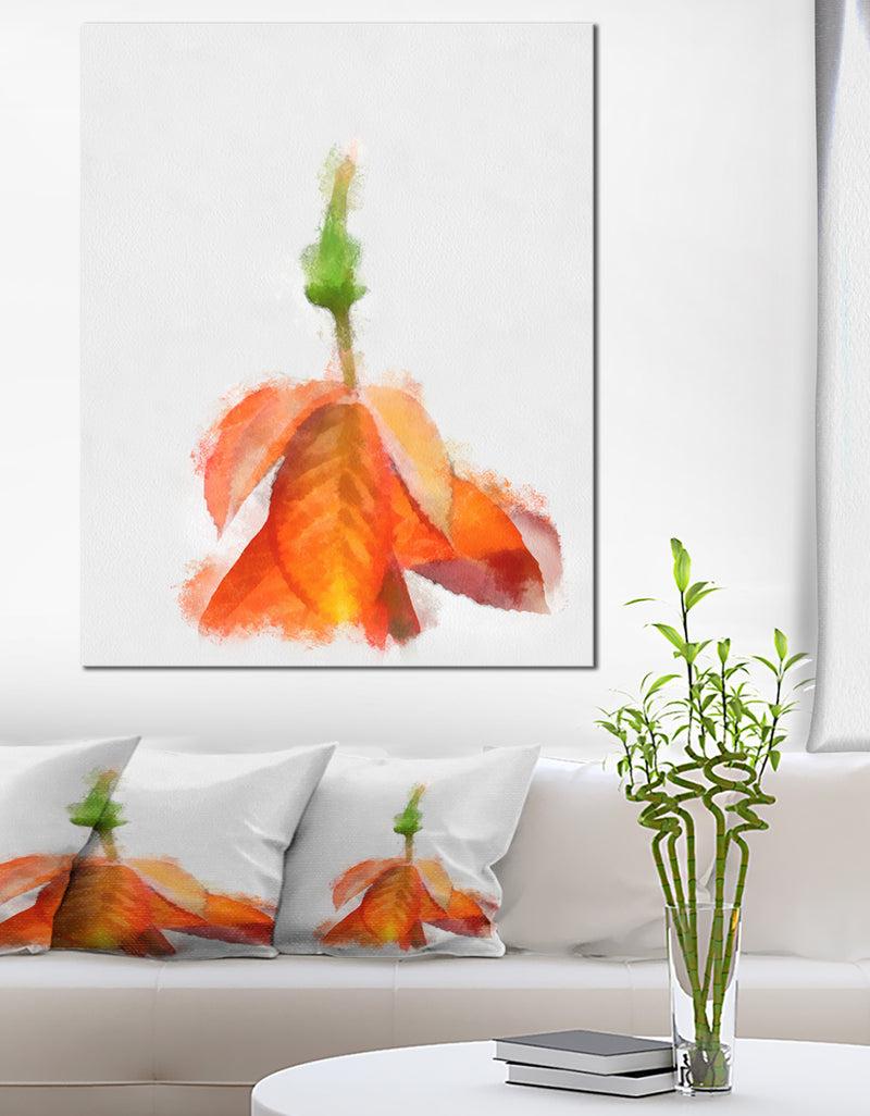 DesignQ Rose Flower Stem With Shed Petals - Large Floral Canvas Artwork