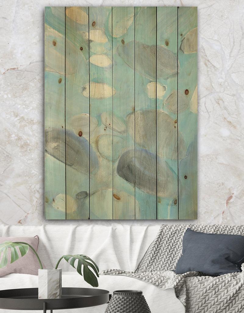 DesignQ Running Water II - Traditional Print on Natural Pine Wood