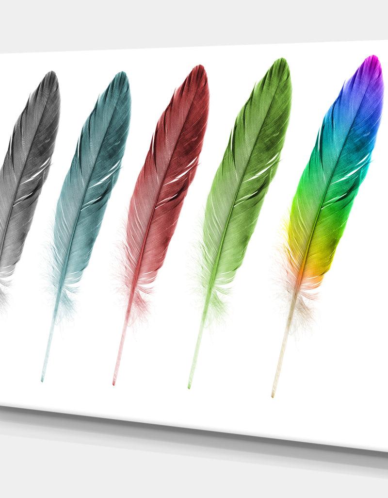 DesignQ Set Of Plumes - Digital Art On Wrapped Canvas