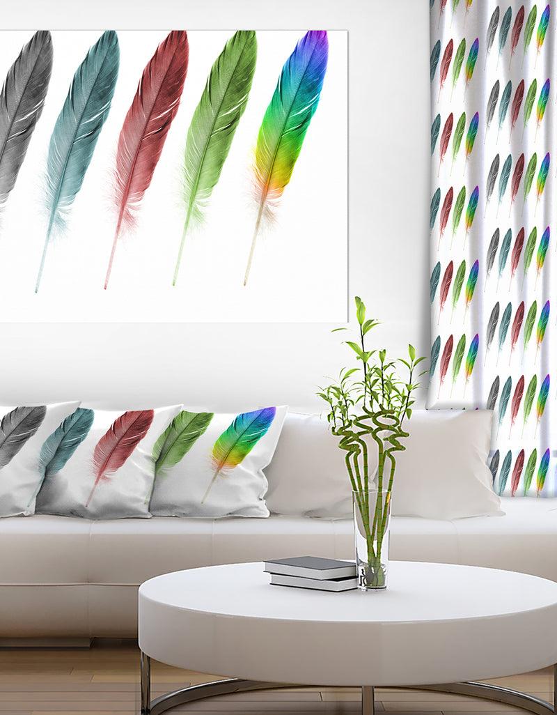 DesignQ Set of Plumes - Digital Art on wrapped Canvas