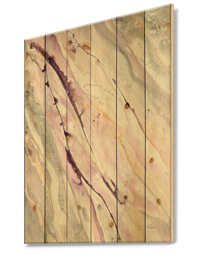DesignQ Shaby Pink Marble - Sleek & Chic Modern Print On Natural Pine Wood
