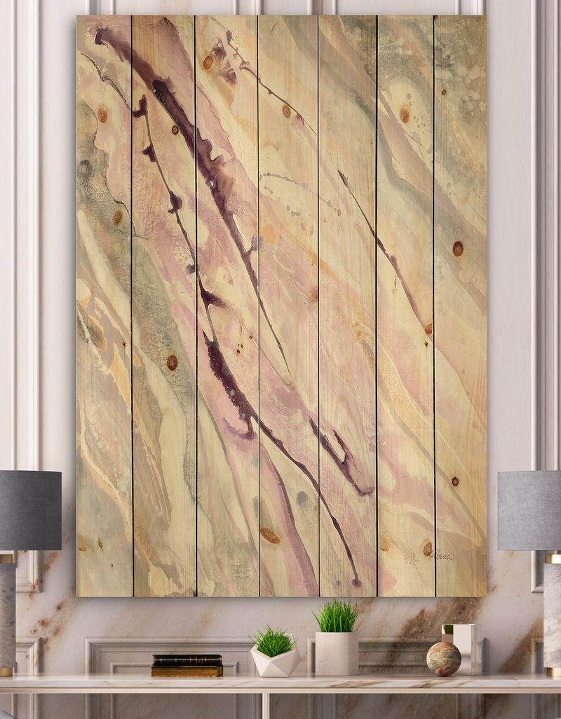 DesignQ Shaby Pink Marble - Sleek & Chic Modern Print on Natural Pine Wood