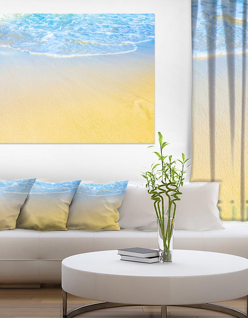 DesignQ Smooth Sea Surf Over Blue Waters - Contemporary Seascape Art Canvas