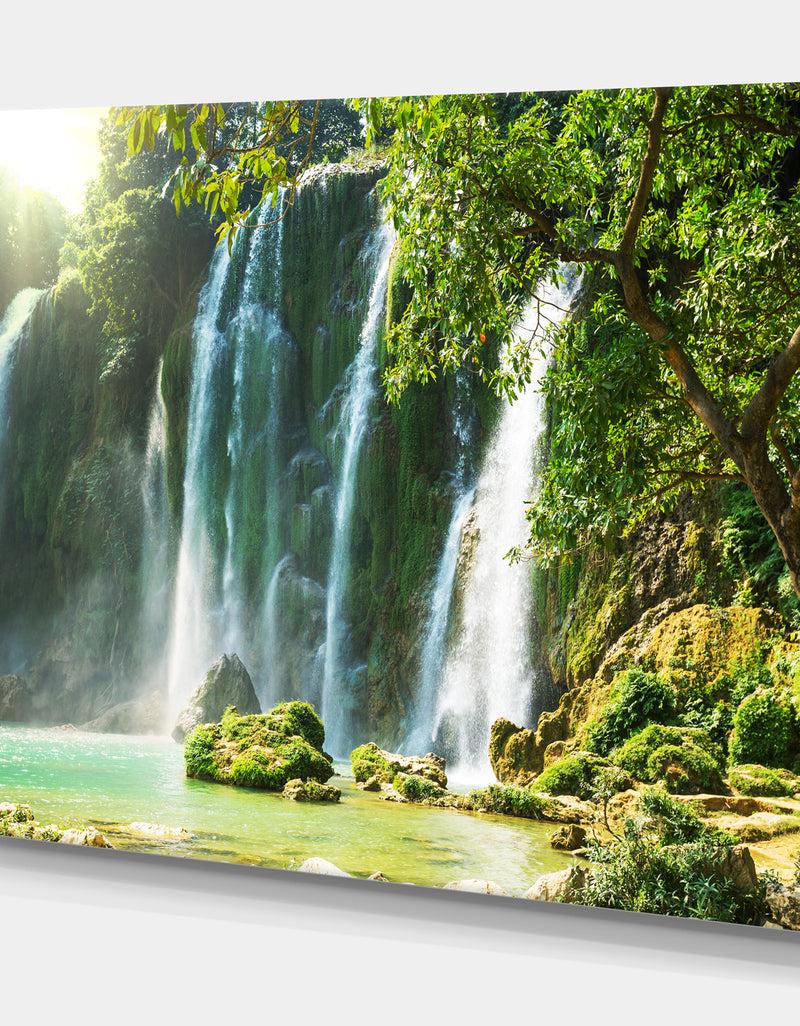DesignQ Spring Waterfall In Vietnam - Lake Landscapes Photographic On Wrapped Canvas
