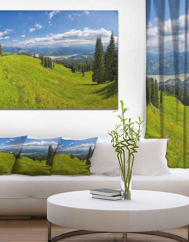 DesignQ Summer in Ceahlau Mountains - Landscape Canvas Wall Artwork