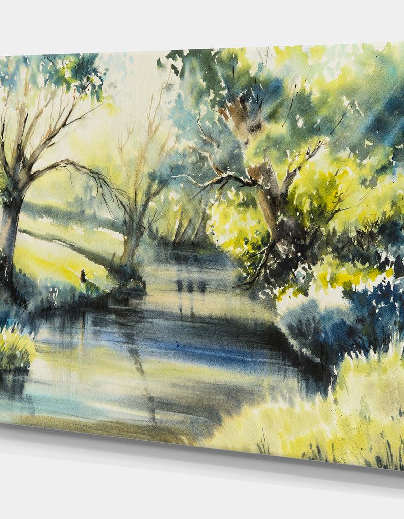 DesignQ Summer Rural - Landscapes Painting Print On Wrapped Canvas