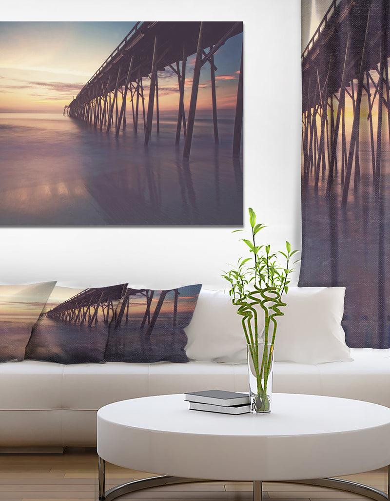 DesignQ Sunrise in Fishing Pier - Sea & Shore Photography on wrapped Canvas DesignQ Sunrise in Fishing Pier - Sea & Shore Photography on wrapped Canvas