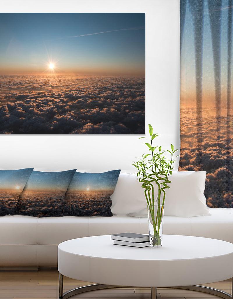 DesignQ Sunset above the Dark Clouds - Oversized Beach Canvas Artwork