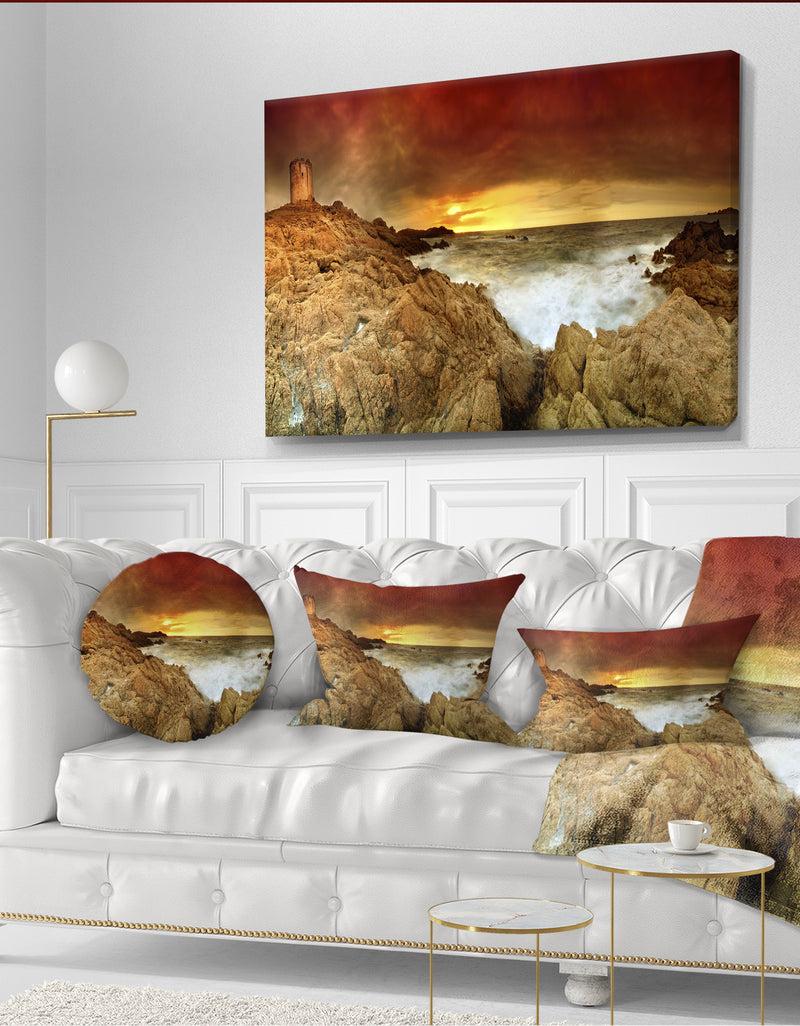 DesignQ Sunset over the tower - Landscapes Photography on wrapped canvas