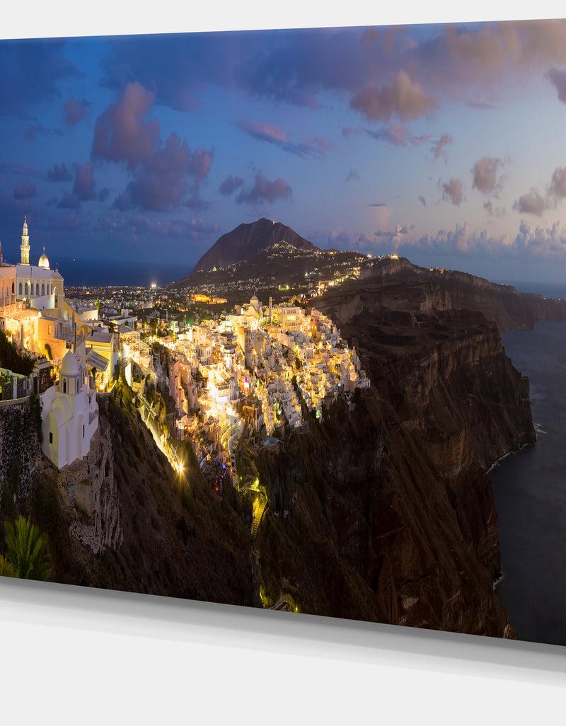 DesignQ Thira Santorini Greece Panorama - Landscape Print Wall Artwork
