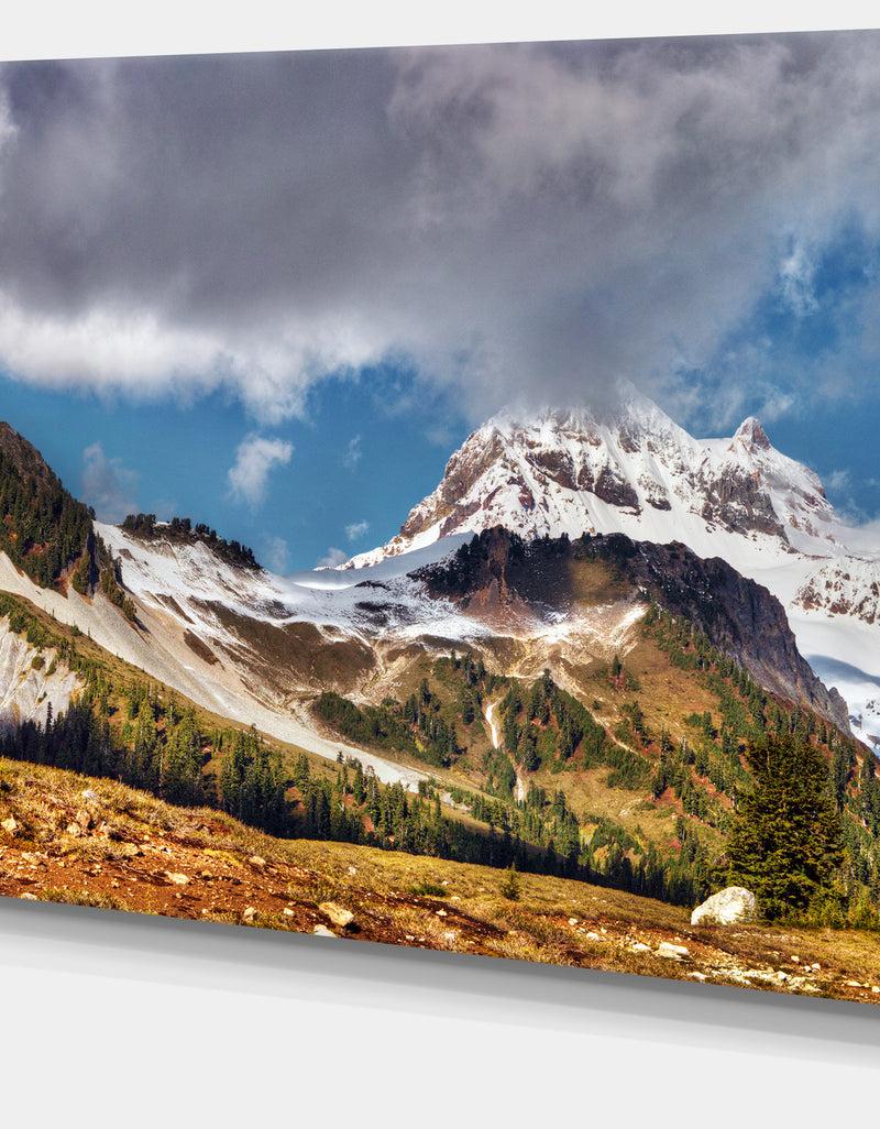 DesignQ Whistler Mountain British Columbia - Extra Large Cityscape Wall Art On Canvas