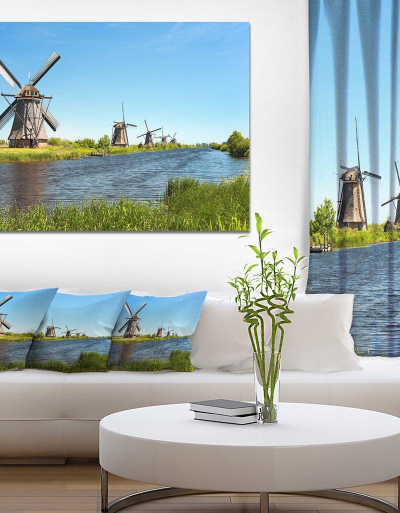 DesignQ Windmills at Kinderdijk - Landscape Wall Artwork