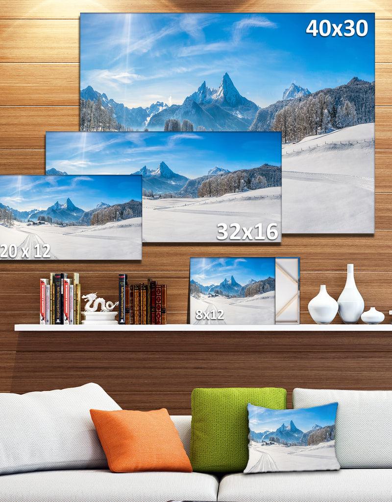 DesignQ Winter In Bavarian Alps Panorama - Landscape Wall Artwork
