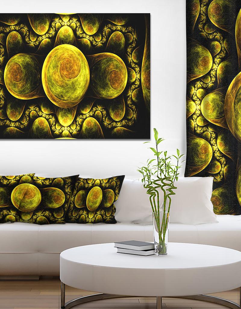 DesignQ Yellow Exotic Fractal Pattern - Abstract Art on Canvas