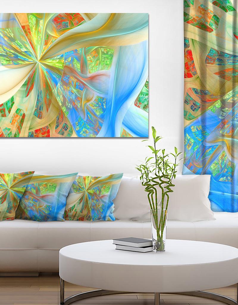 DesignQ Yellow Fractal Exotic Plant Stems - Extra Large Canvas Art Print