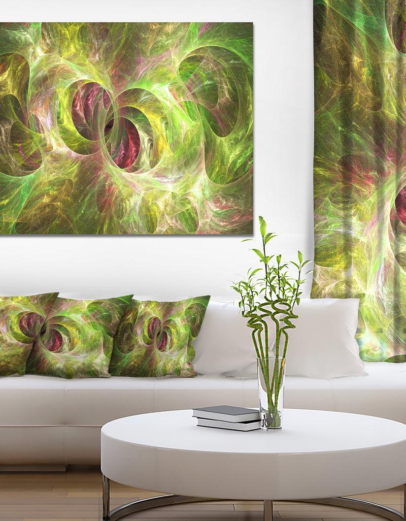 DesignQ Yellow Fractal Ornamental Glass - Abstract Artwork On Canvas