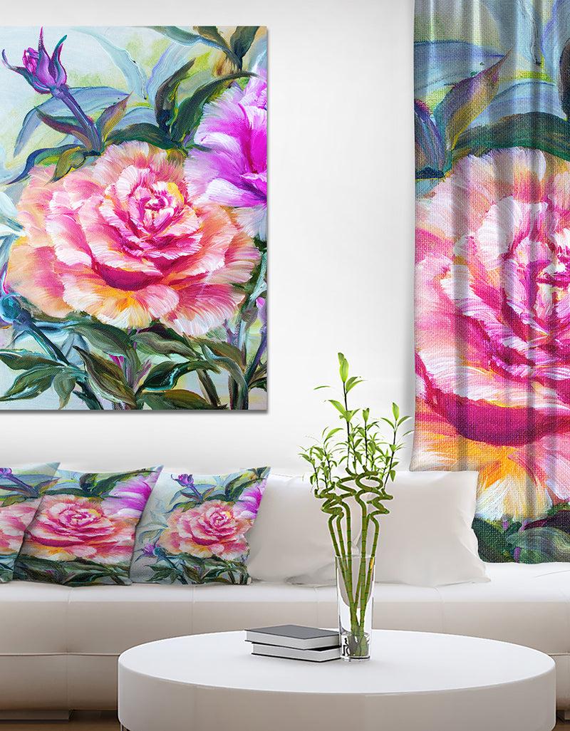 DesignQ Yellow Roses - Floral Painting Print on Wrapped Canvas DesignQ Yellow Roses - Floral Painting Print on Wrapped Canvas