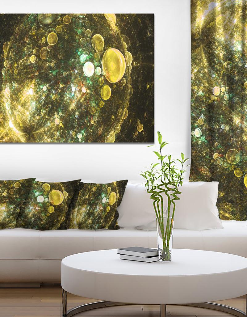 DesignQ Yellow Spherical Planet Bubbles - Extra Large Canvas Art Print