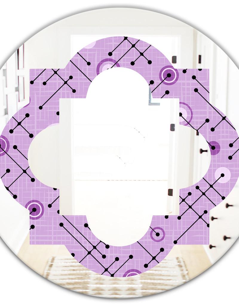 DesignQ 1950 Retro Pattern III - Modern Round Or Oval Wall Mirror - Quatrefoil