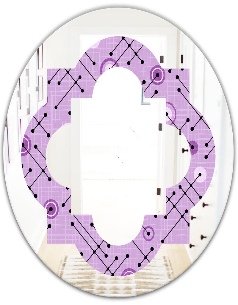 DesignQ 1950 Retro Pattern III - Modern Round Or Oval Wall Mirror - Quatrefoil