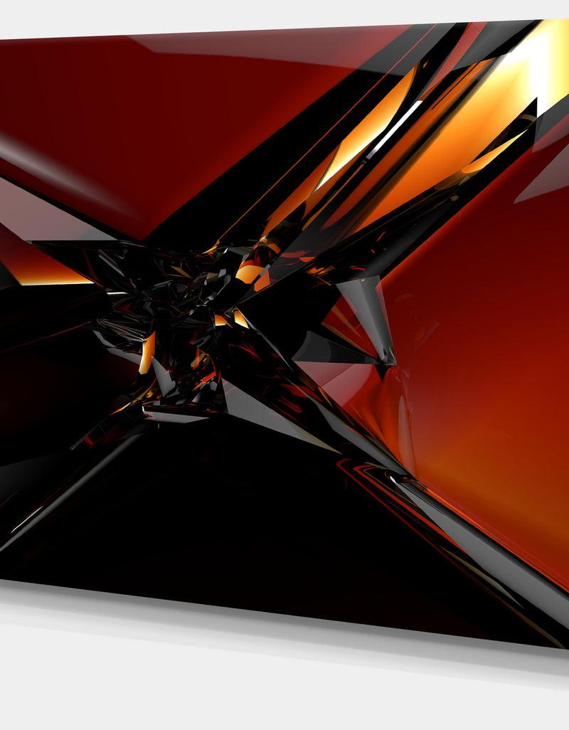 DesignQ 3D Abstract Red Glass Design'Extra Large Abstract Canvas Art Print