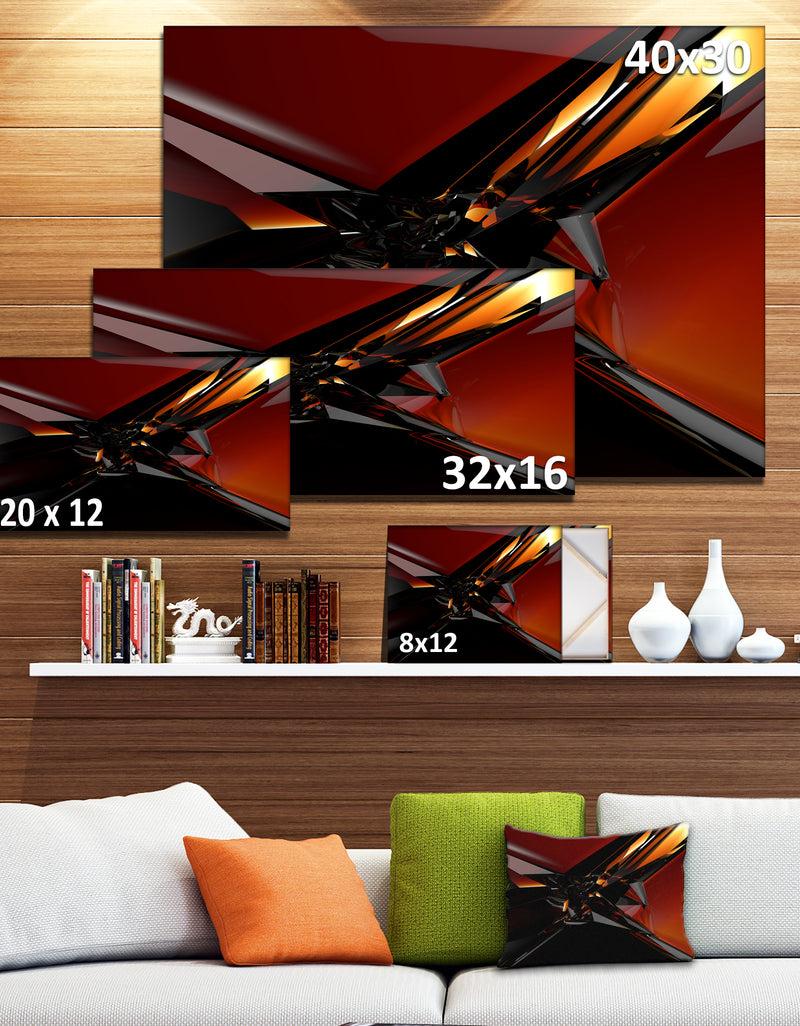 DesignQ 3D Abstract Red Glass Design'Extra Large Abstract Canvas Art Print