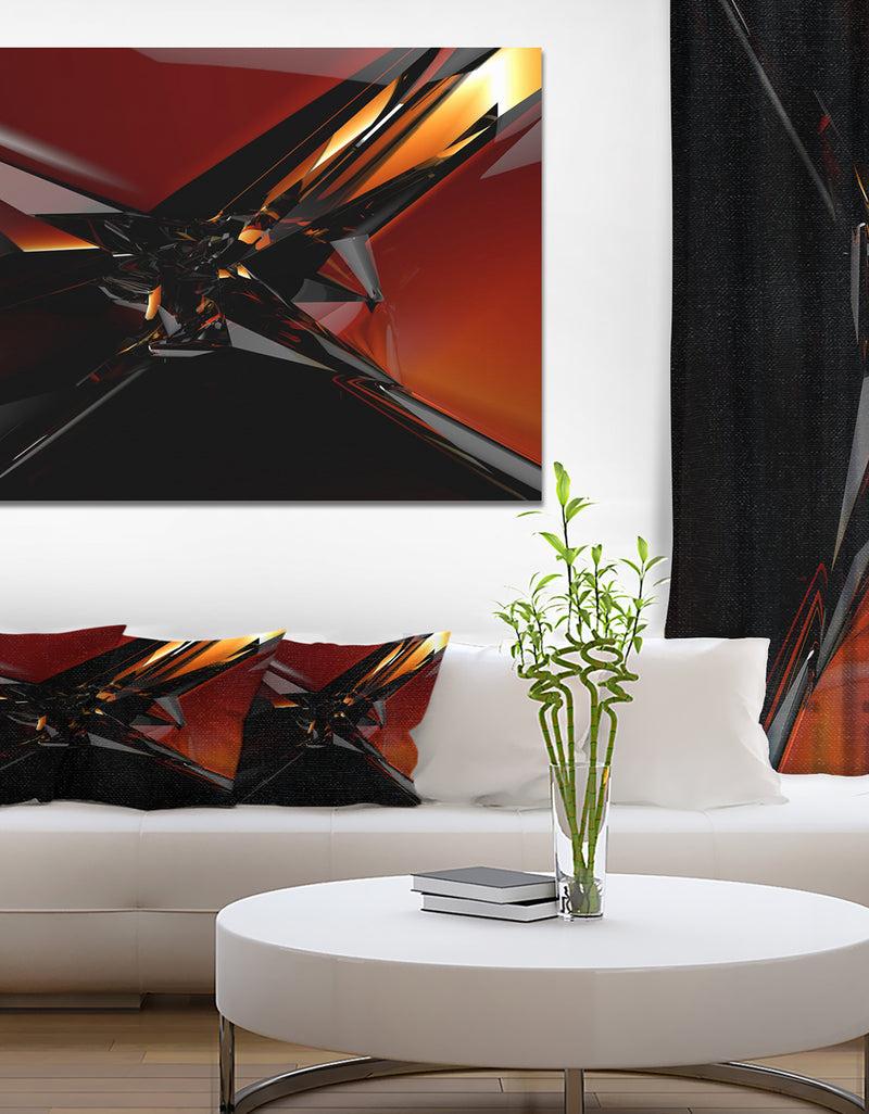 DesignQ 3D Abstract Red Glass Design'Extra Large Abstract Canvas Art Print