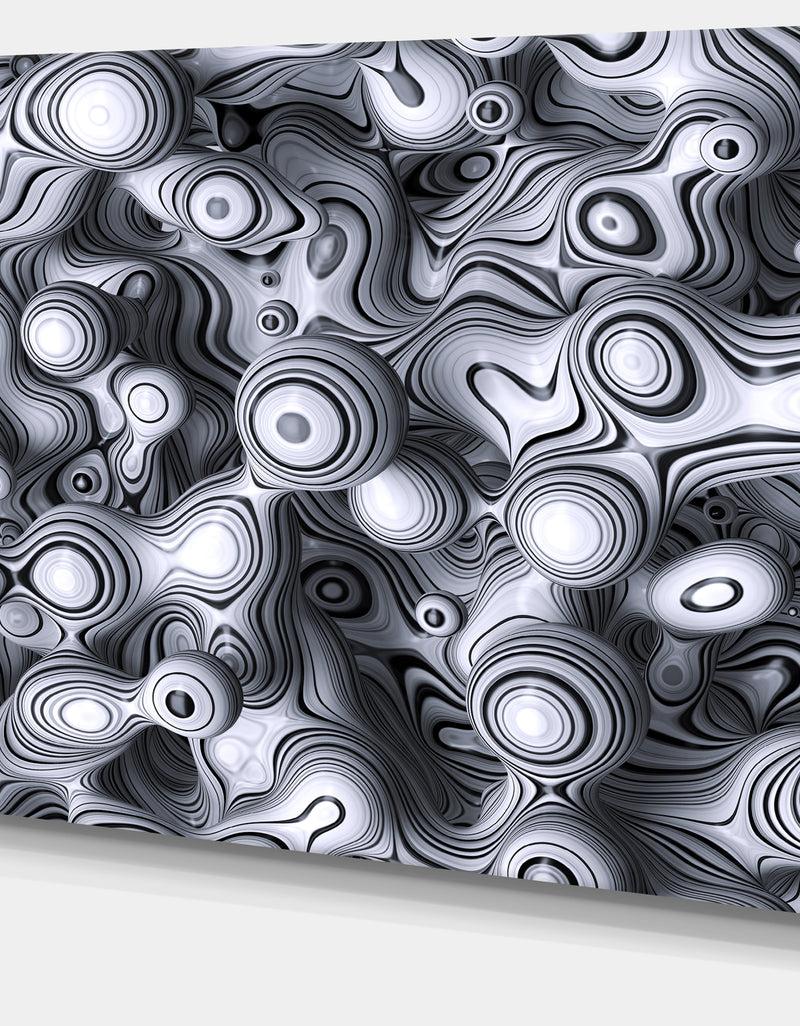 DesignQ 3D Abstract Wavy Bubbles'Large Abstract Wall Art