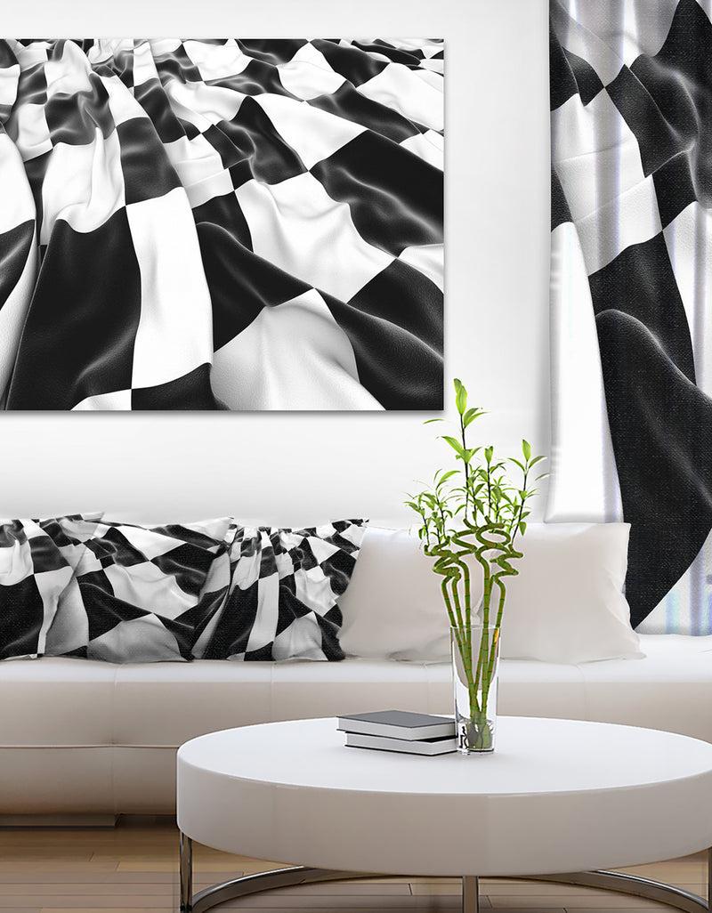 DesignQ 3D Checkered Flag - Abstract Digital Art Canvas Print