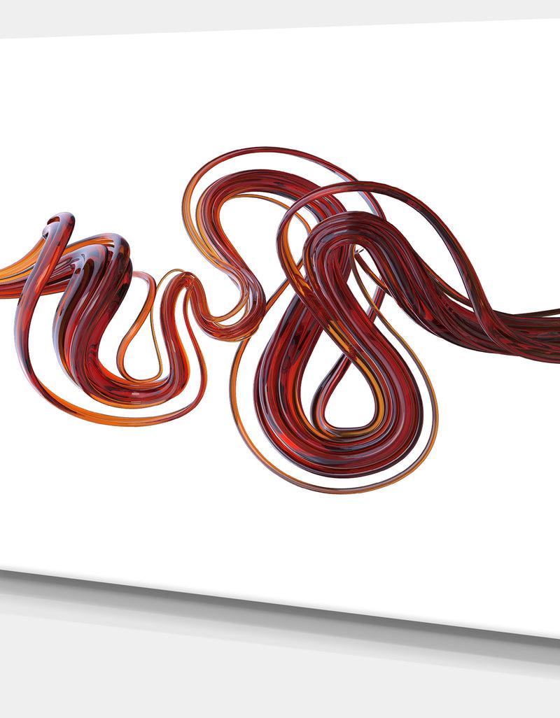 DesignQ 3d Flexible Caramel Lines'Extra Large Abstract Canvas Art Print