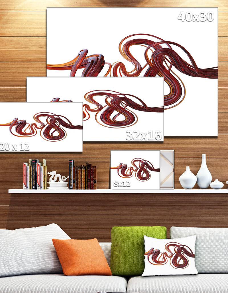 DesignQ 3d Flexible Caramel Lines'Extra Large Abstract Canvas Art Print