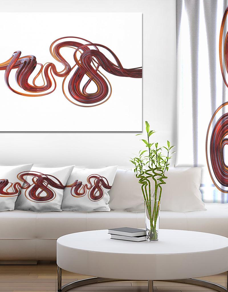 DesignQ 3d Flexible Caramel Lines'Extra Large Abstract Canvas Art Print