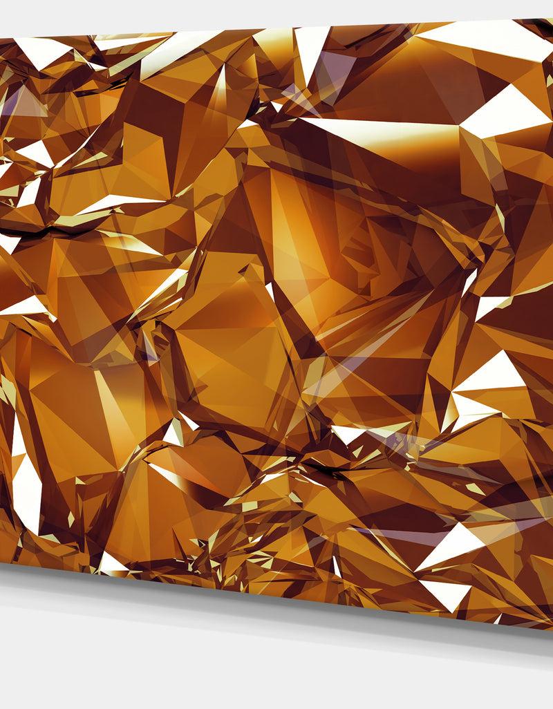 DesignQ 3D Gold Crystal Background - Abstract Canvas Wall Art