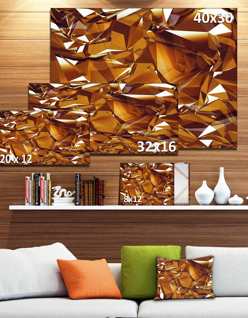 DesignQ 3D Gold Crystal Background - Abstract Canvas Wall Art
