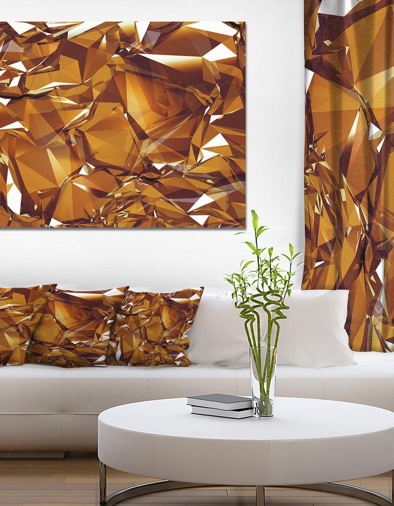 DesignQ 3D Gold Crystal Background - Abstract Canvas Wall Art